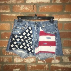 Forth of July American Flag Denim Levi's Shorts